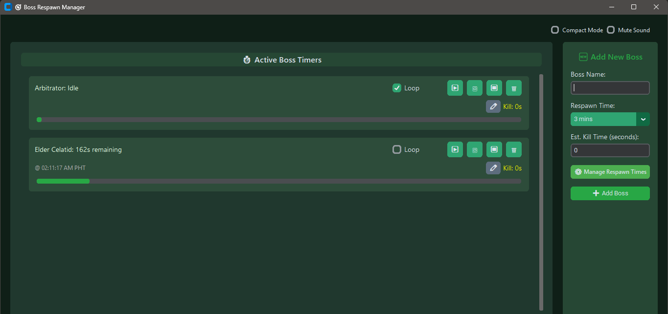 Boss Respawn Timer Project Screenshot